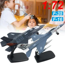 F-35&F-16 Fighter Jet Aircraft Set 1:72 Scale Diecast Plane Model w/ Light&Sound