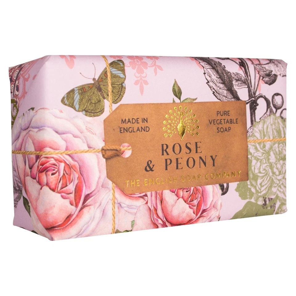 THE ENGLISH SOAP COMPANY English Soap Company Anniversary Collection Rose & Peony Scented Wrapped Bar