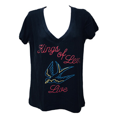 Limited Edition Barking Irons KINGS OF LEON ''LIVE'' Sz L V-Neck Graphic Tee USA