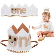 Birthday Party Hat Birthday Crown One Birthday Hat Party Hat Adorable Bear Hat