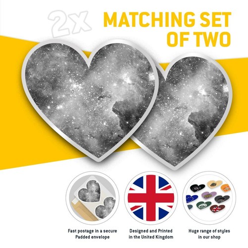 2 x Heart Stickers 7.5 cm - BW - Colourful Space Nebula Galaxy #35699 - 第 2/9 張圖片