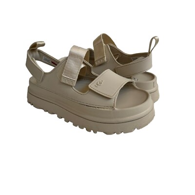 UGG GOLDENGLOW SEA SALT STRAPPY PLATFORM SANDALS US 10 / EU