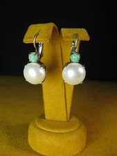 MARIANA EARRINGS SWAROVSKI CRYSTALS PEARL TURQUOISE SPL Gift Christmas