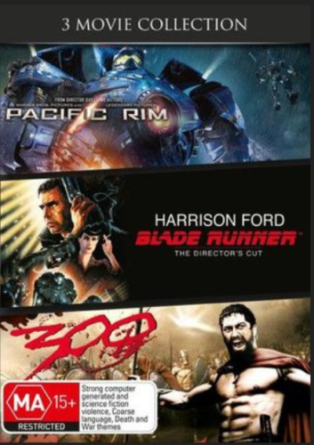   Pacific Rim / Bladerunnder / 300 3 Movie Collection 3 x  Region 4 DVD's New - Picture 1 of 2