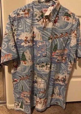 Rudolph Mens Xmas Ltd Ed M Sold Out    Full Button 1964 NWT Reyn spooner NEW
