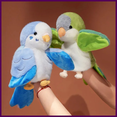 Cute Bird Parrot Hand Puppet Soft Stuffed Fluffy Doll Cosplay Plush Funny