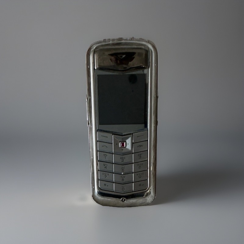 Vertu Ascent Silver 2G Bar Cell Phone with Physical Keypad and Vibration