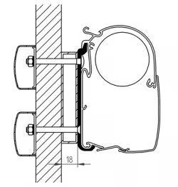 Thule Omnistor 5200/8000/4200 Markisen-Adapter Set für Dethleffs 1779638