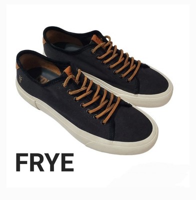 Frye Ludlow Low Top Men's Black Canvas Sneaker Size 10.5. EUC preppy 
