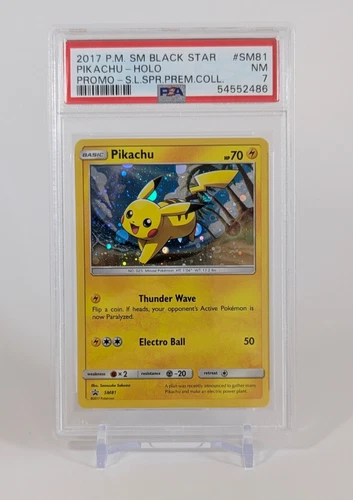 Pikachu Pokémon 2017 Sun & Moon Black Star Promo SM81 PSA 7