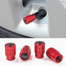 4PCS Car Tire Valve Stem Caps, Heavy Duty Leak-Proof Auto Tire Valve Caps Red