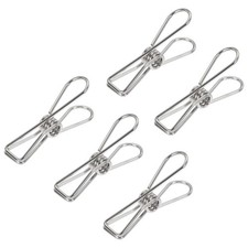 Small Metal Wire Clasp 1 Inch Multipurpose Clamp Bag, Silver pcs45