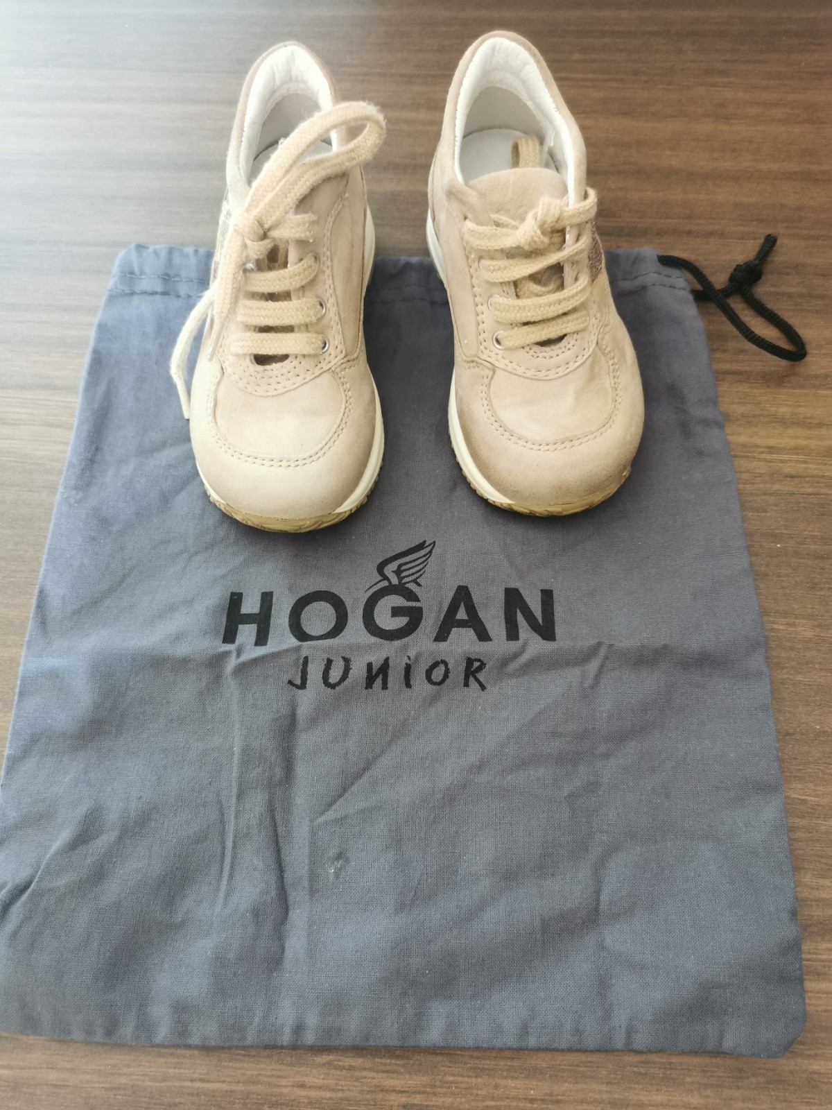Hogan scarpe bambino numero 20 beige autunno inverno