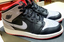 Jordan Air Jordan 1 Mid GS Black Cement Grey Fire Red 5.5Y DQ8423 006