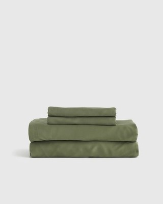 NWT Quince Organic Bamboo Sheet Set Size King OLIVE GREEN 4 Piece NEW