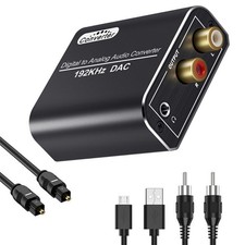 SPDIF to RCA Audio Adapter 192kHz Sampling Rate w/USB Cable & Optical Cable