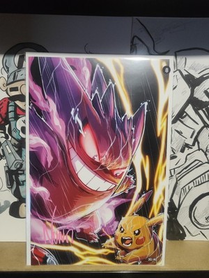 Eddie Nunez Signed Shadow Rain Gengar Vs Pikachu 30/40 Limited Edition