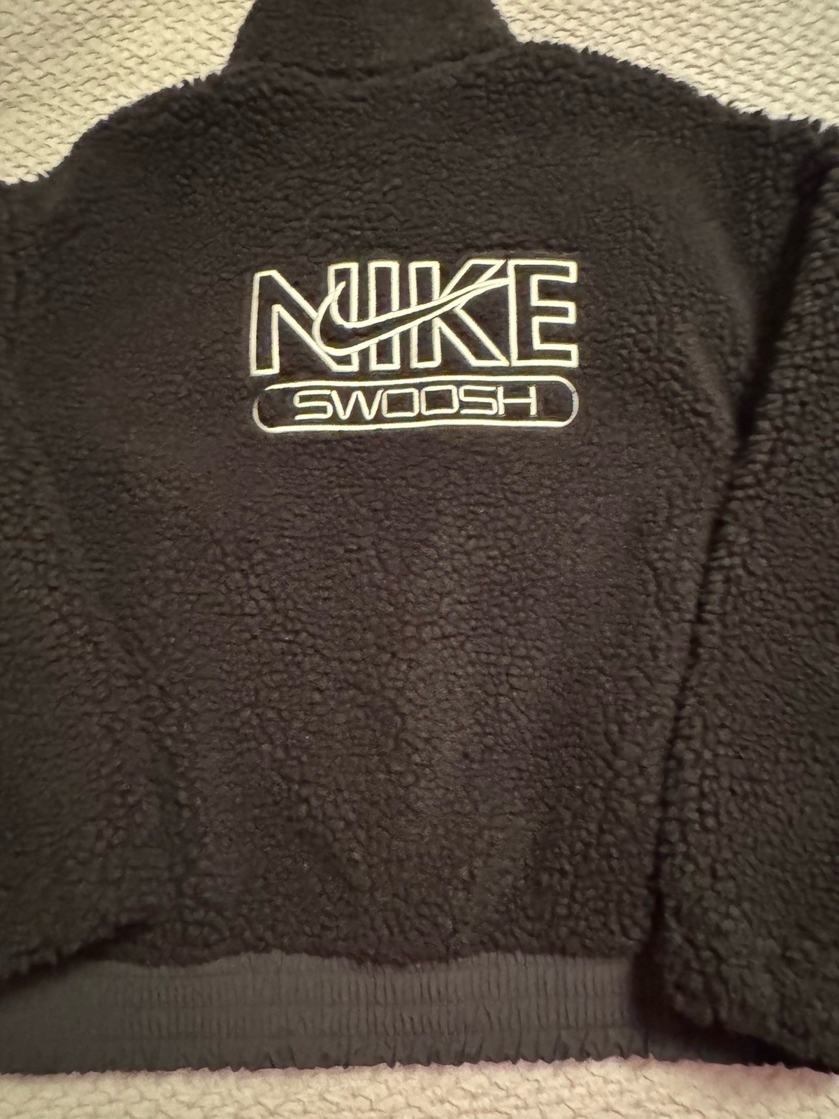 Nike Women's M Swoosh Sherpa Sportswear Jacket Zip Black DR5628-010 thumbnail 7