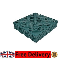 Durable Interlocking Decking Tiles - Easy Assembly Green Patio Solution 5 Pack