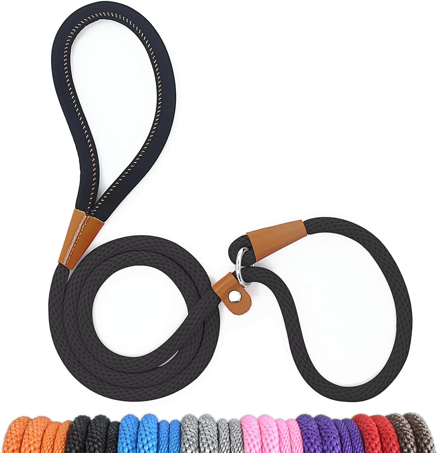 Dog Leash Slip Lead 5 6 8 FT Dog Training Leash Strong Heavy Duty Rope No Pull T - Thumbnail 2