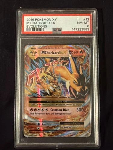 Pokemon 2016 XY EVOLUTIONS M Charizard EX 13/108 PSA 8