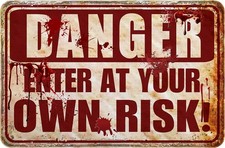 Halloween Decorations Outdoor Scary Metal Sign Halloween Bloody Horror Signs For