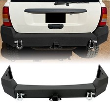 Rear Bumper For 1999-2004 Jeep Grand Cherokee Wj Steel Off-road 2 Hitch D-rings