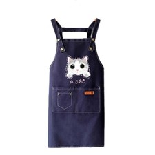 Cute Cat Apron Durable Canvas Kitchen Apron with 3 Pockets