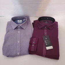 NWT Ryan Seacrest Distinction Platinum Slim Fit Dress Shirt 16 - 16 1/2 34/35