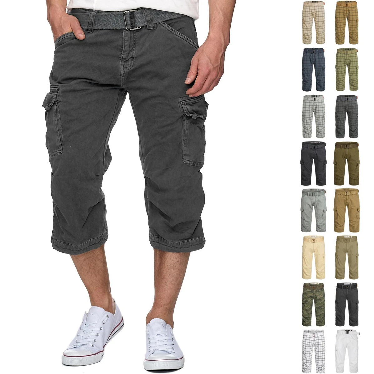 YAOHUOLE Pantaloncini cargo da uomo in cotone tinta unita pantaloni cargo da uomo corti con YAOHUOLE Pantaloncini cargo da uomo in cotone tinta unita pantaloni cargo da uomo corti con