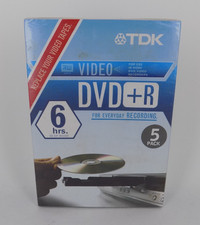 NEW and SEALED TDK DVD R Video 8X 4.7GB 6 Hour 5 Pack FREE SHIPPING 