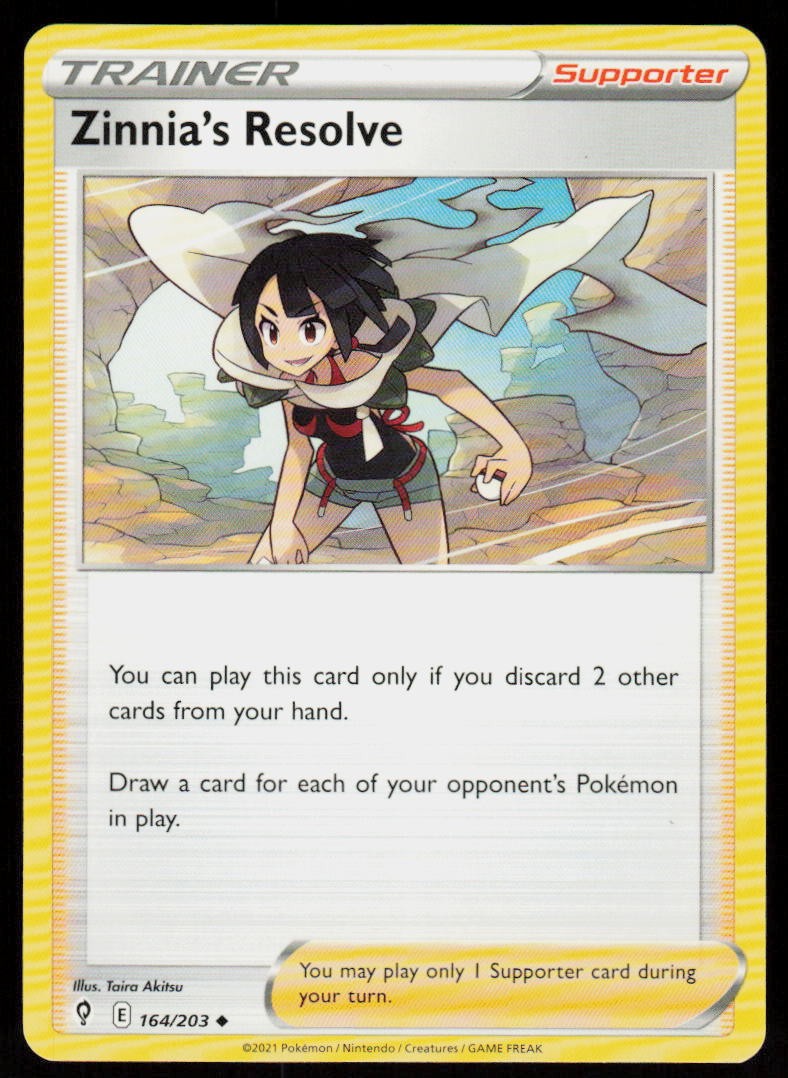Zinnia's Resolve 164/203 Uncommon Evolving Skies Pokemon Near Mint