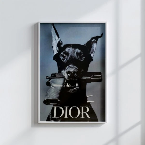 Dior Fashion Print Wall Art, Black White Modern Decor