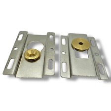 Picture hanging Hanger Frame Nickel Keyhole Plates BRIDGE Wall Bezels x2 Framing