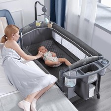 Baby Bassinet Bedside Crib, Pack and Play, Diaper Changing Table