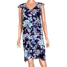 Simply Vera Vera Wang floral print lightweight knee length dress SZ SM