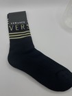 Versace Logo Socks Black/Gold Size M Made in Italy  NWT $125