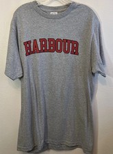 Streetwear Shaka Wear Gray Graphic T-Shirt Red Letters Harbour 100 Cotton