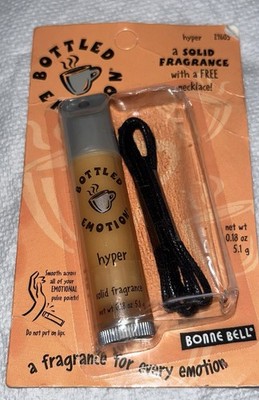 BONNE BELL Bottled Emotion Solid Fragrance ''Hyper'' Necklace 0.18 oz HTF