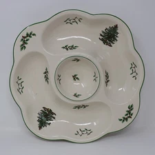 Spode Christmas Tree Chip And Dip Relish  Vegetable And Dip Serving Tray 13”