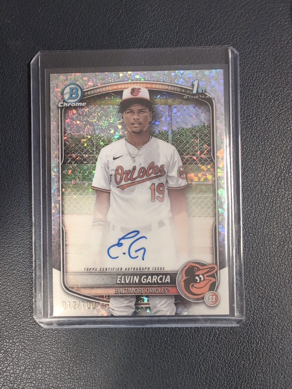 2025 Bowman Chrome Baseball Elvin Garcia 1st Auto Mini Diamond Refractor 12/100