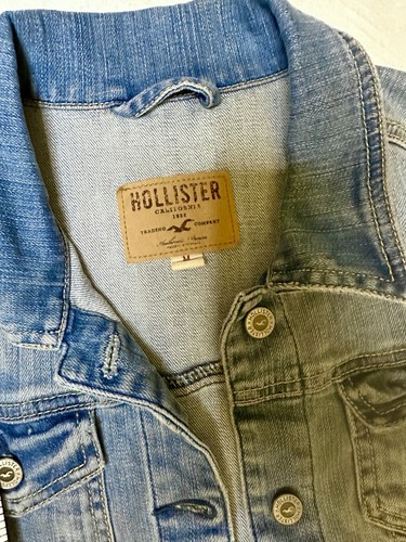 Hollister Jeansweste Distressed Knopfverschluss Rocker Grunge Y2K Style Größe M - Bild 5 von 5