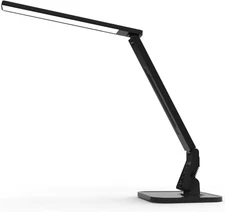 MAGIC LEAVES Desk Lamp, LED Dimmable Reading Light with Adjustable Black 