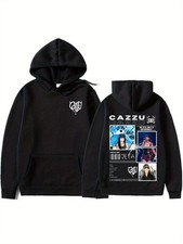 Cazzu 2025 New Album Harajuku Print Oversized Hoodie - Double-Sided Graphic Pull