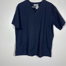 Natural Uniforms, Navy Blue Scrub Top Size Medium. Good used condition 