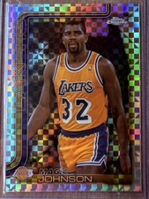 Topps 2025-26 Chrome Refractor Magic Johnson Los Angeles Lakers #244