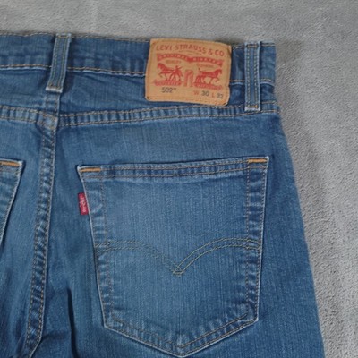 Levis 502 Jeans Mens 30x32 Blue Straight Leg Slim Fit Medium Wash Stretch Denim