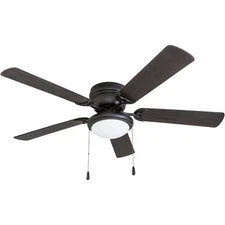 Portage Bay 50251 Hugger 52" Matte Black West Hill Ceiling Fan w/ Bowl Light Kit