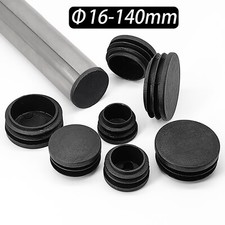 Round Plastic Black Blanking End Cap Caps Tube Pipe Inserts Plug Bung Steel Leg