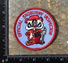 Vintage OFFICIAL SNOBUNNY INSPECTOR Skiing Winter Sports Embroidered Patch 1970s
